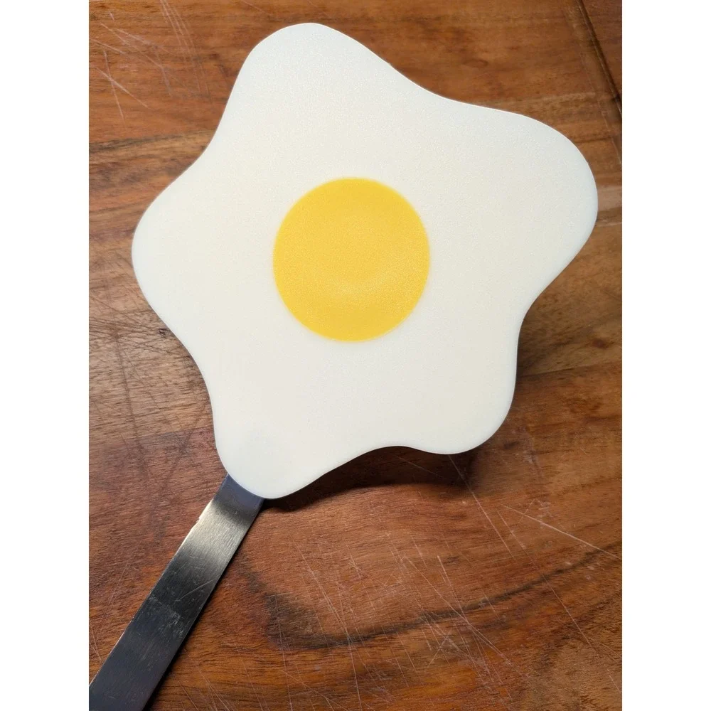 Fried Egg Spatula Novelty Silicone Turner Stainless Steel Kitchen Tool Yellow